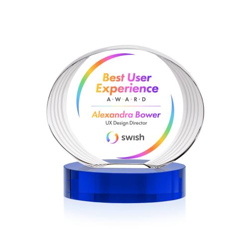 Recognition Awards - Crystal Awards - Sheraton VividPrint&trade; Award on Base - Blue