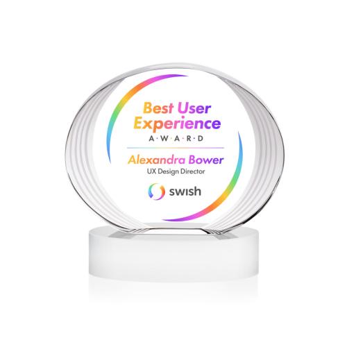 Recognition Awards - Crystal Awards - Sheraton VividPrint&trade; Award on Base - White