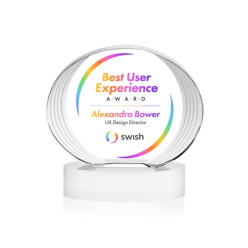 Recognition Awards - Crystal Awards - Sheraton VividPrint&trade; Award on Base - White