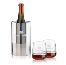 Catania Wine Cooler & Dunhill Stemless Wine Set - Barware