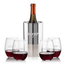 Catania Wine Cooler & Stanford Stemless Wine Set - Barware Gift Sets