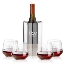 Catania Wine Cooler & Sturgis Stemless Wine Set - Barware Gift Sets