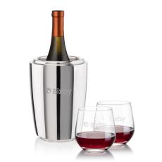 Pescara Wine Cooler & Garland Stemless Wine Set - Wine & Champagne