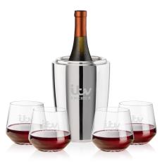 Pescara Wine Cooler & Sturgis Stemless Wine Set - Barware Gift Sets