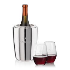Pescara Wine Cooler & Vale Stemless Wine Set - Wine & Champagne
