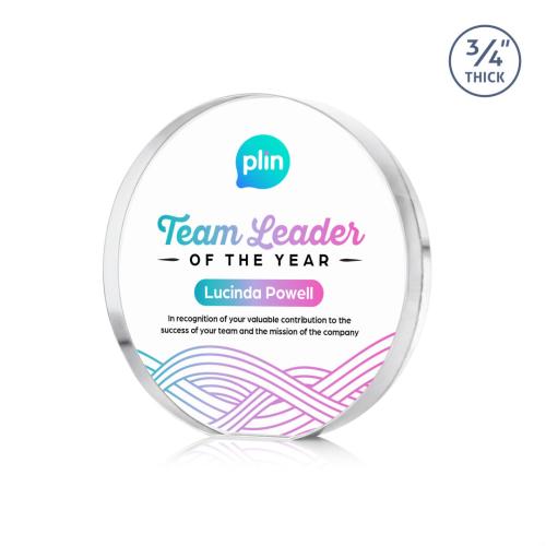 Gainsborough Circle VividPrint™ Award - Clear Recognition Awards - Crystal Awards - Gainsborough Circle VividPrint™ Award - Clear