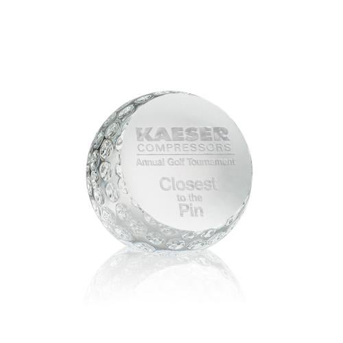 Recognition Awards - Crystal Awards - Crystal Paperweights - Golf Ball Paperweight