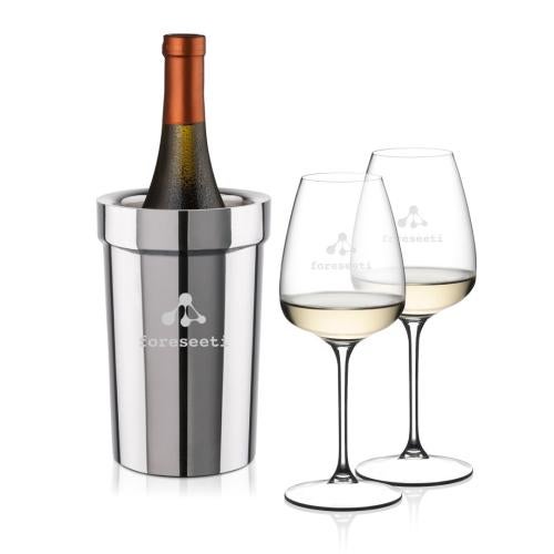 Corporate Gifts - Barware - Wine & Champagne - Wine Coolers - Milano Wine Cooler & RIEDEL Trauben Wine Set