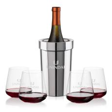 Milano Wine Cooler & Breckland Stemless Wine Set - Barware Gift Sets