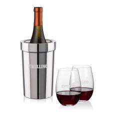 Milano Wine Cooler & Laurent Stemless Wine Set - Stemless