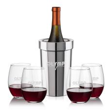 Milano Wine Cooler & Stanford Stemless Wine Set - Barware Gift Sets
