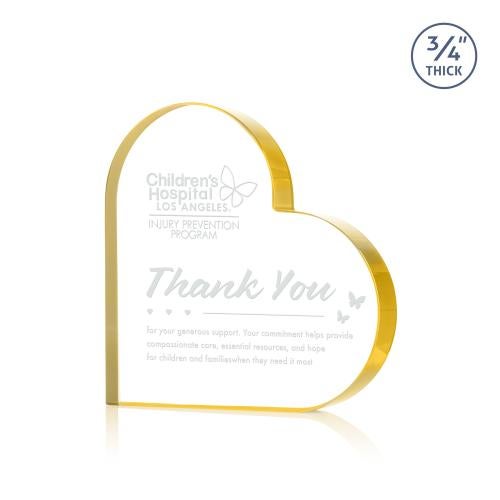 Recognition Awards - Crystal Awards - Davina Heart Award - Gold