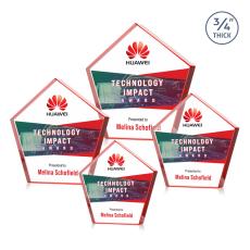 Belmar Pentagon VividPrint Award - Red - New Items