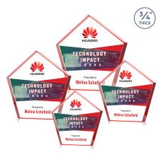 Belmar Pentagon VividPrint Award - Red - New Items