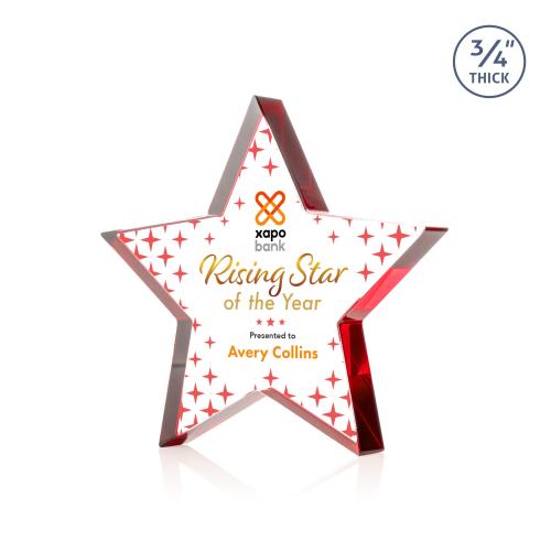 Recognition Awards - Crystal Awards - Crystal Star Awards - Esna Star VividPrint&trade; Award - Red