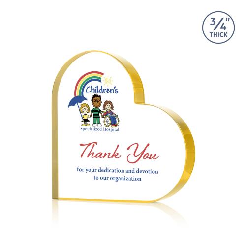 Recognition Awards - Crystal Awards - Davina Heart VividPrint&trade; Award - Gold