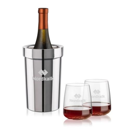 Corporate Gifts - Barware - Wine & Champagne - Wine Coolers - Milano Wine Cooler & Dunhill Stemless Wine Set