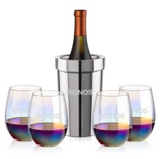 Milano Wine Cooler & Miami Stemless Wine Set - Barware Gift Sets