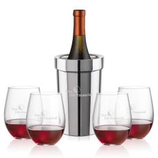 Milano Wine Cooler & Redmond Stemless Wine Set - Barware Gift Sets