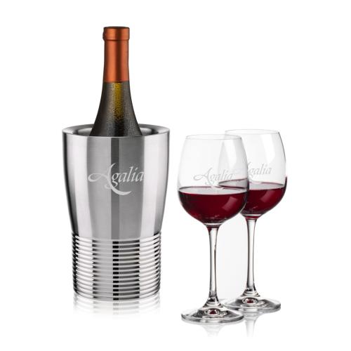 Corporate Gifts - Barware - Wine & Champagne - Wine Coolers - Genoa Wine Cooler & Danforth Wine Set