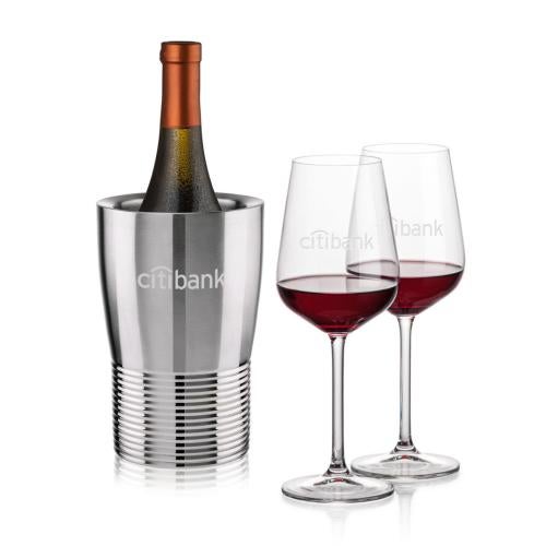 Corporate Gifts - Barware - Wine & Champagne - Wine Coolers - Genoa Wine Cooler & Elderwood Wine Set