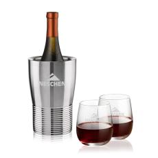 Genoa Wine Cooler & Crestview Stemless Wine Set - Barware Gift Sets