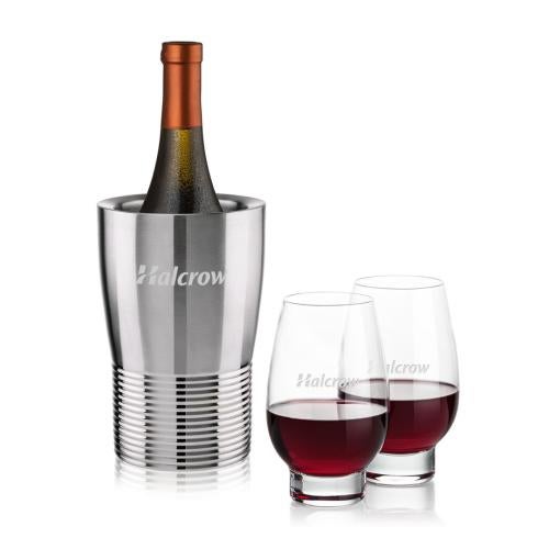 Corporate Gifts - Barware - Wine & Champagne - Wine Coolers - Genoa Wine Cooler & Glenarden Stemless Wine Set