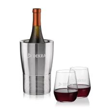 Genoa Wine Cooler & Germain Stemless Wine Set - Wine & Champagne