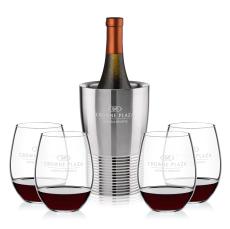 Genoa Wine Cooler & RIEDEL Stemless Wine Set - Barware Gift Sets