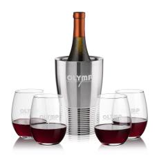 Genoa Wine Cooler & Stanford Stemless Wine Set - Barware Gift Sets