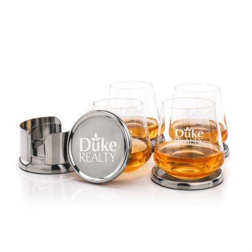 Corporate Gifts - Barware - Glasses Sets - Baldoni Coasters & Breckland On-the-Rocks Set