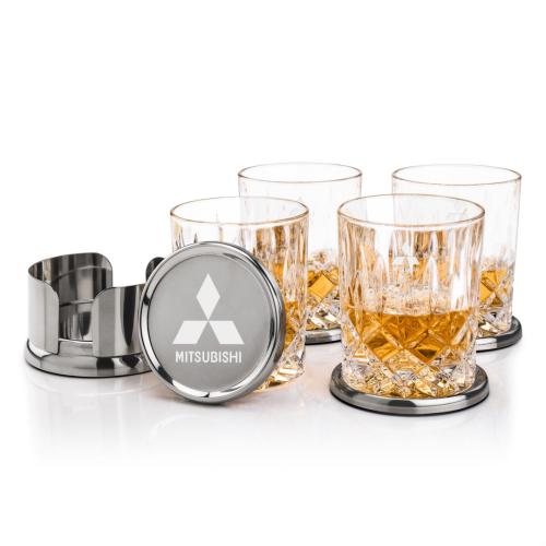 Corporate Gifts - Barware - Glasses Sets - Baldoni Coasters & RIEDEL Spey On-the-Rocks Set