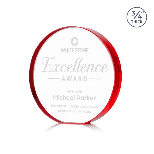 Recognition Awards - Crystal Awards - Gainsborough Circle Award - Red