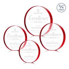 Gainsborough Circle Award - Red - Crystal Awards