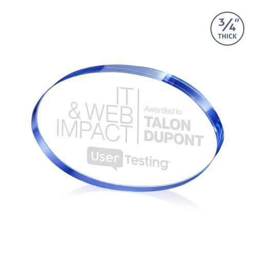 Recognition Awards - Crystal Awards - Baldus Oval Award - Blue