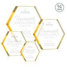 Gilford Hexagon Award - Gold - Crystal Awards