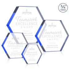 Gilford Hexagon Award - Blue - Crystal Awards