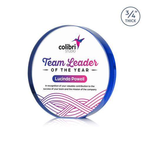 Recognition Awards - Crystal Awards - Gainsborough Circle VividPrint&trade; Award - Blue