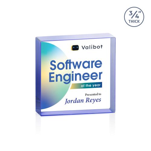 Recognition Awards - Crystal Awards - Upton Square VividPrint&trade; Award - Blue