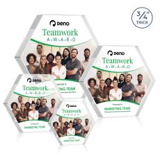 Gilford Hexagon VividPrint Award - Clear - Octagon Awards