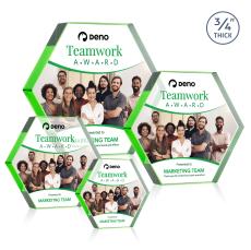 Gilford Hexagon VividPrint Award - Green - Crystal Awards