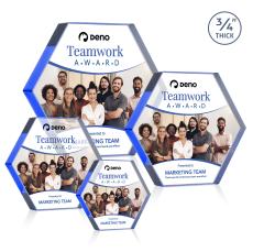 Gilford Hexagon VividPrint Award - Blue - Crystal Awards