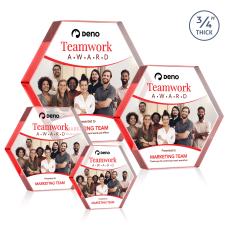 Gilford Hexagon VividPrint Award - Red - Crystal Awards
