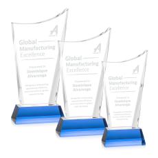 Burnett Award on Newhaven Base - Sky Blue - Crystal Awards