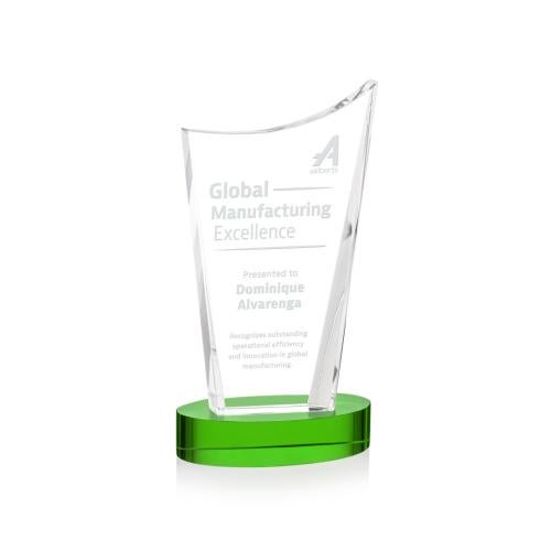 Recognition Awards - Crystal Awards - Burnett Award on Alberton Base - Green