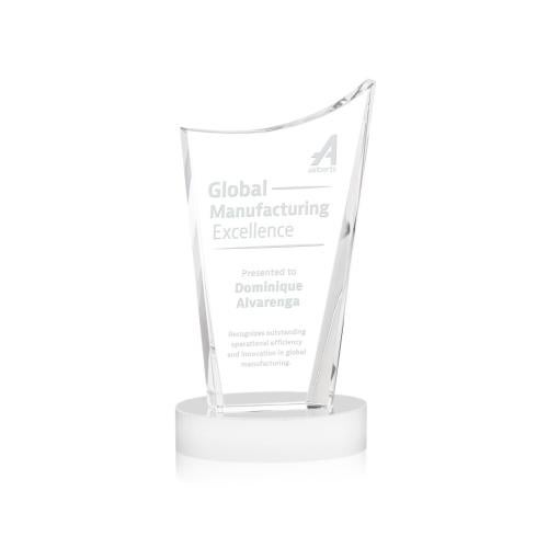 Recognition Awards - Crystal Awards - Burnett Award on Alberton Base - White