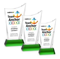 Burnett VividPrint Award on Newhaven Base - Green - Recognition Awards