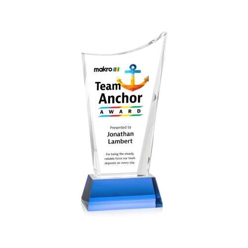 Recognition Awards - Crystal Awards - Burnett VividPrint&trade; Award on Newhaven Base - Sky Blue