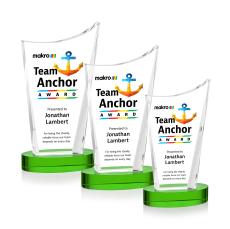 Burnett VividPrint Award on Alberton Base - Green - Crystal Awards