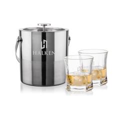 Catania Ice Bucket & Avalon On-the-Rocks Set - Barware